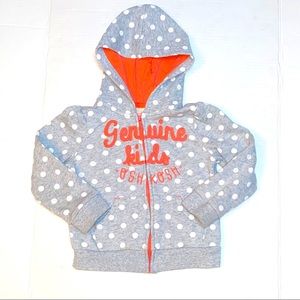 3/$30 Oshkosh Genuine Kids Grey Polka Dot Hoodie